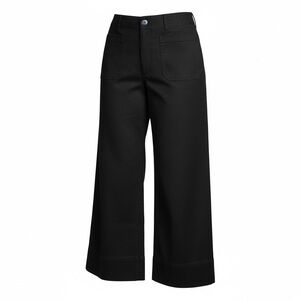 Maeve The Colette Wide Leg Crop Pants Black Linen Blend NWT Size 16W
